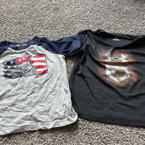 Under Armour Gray and Black Short Sleeve Tees